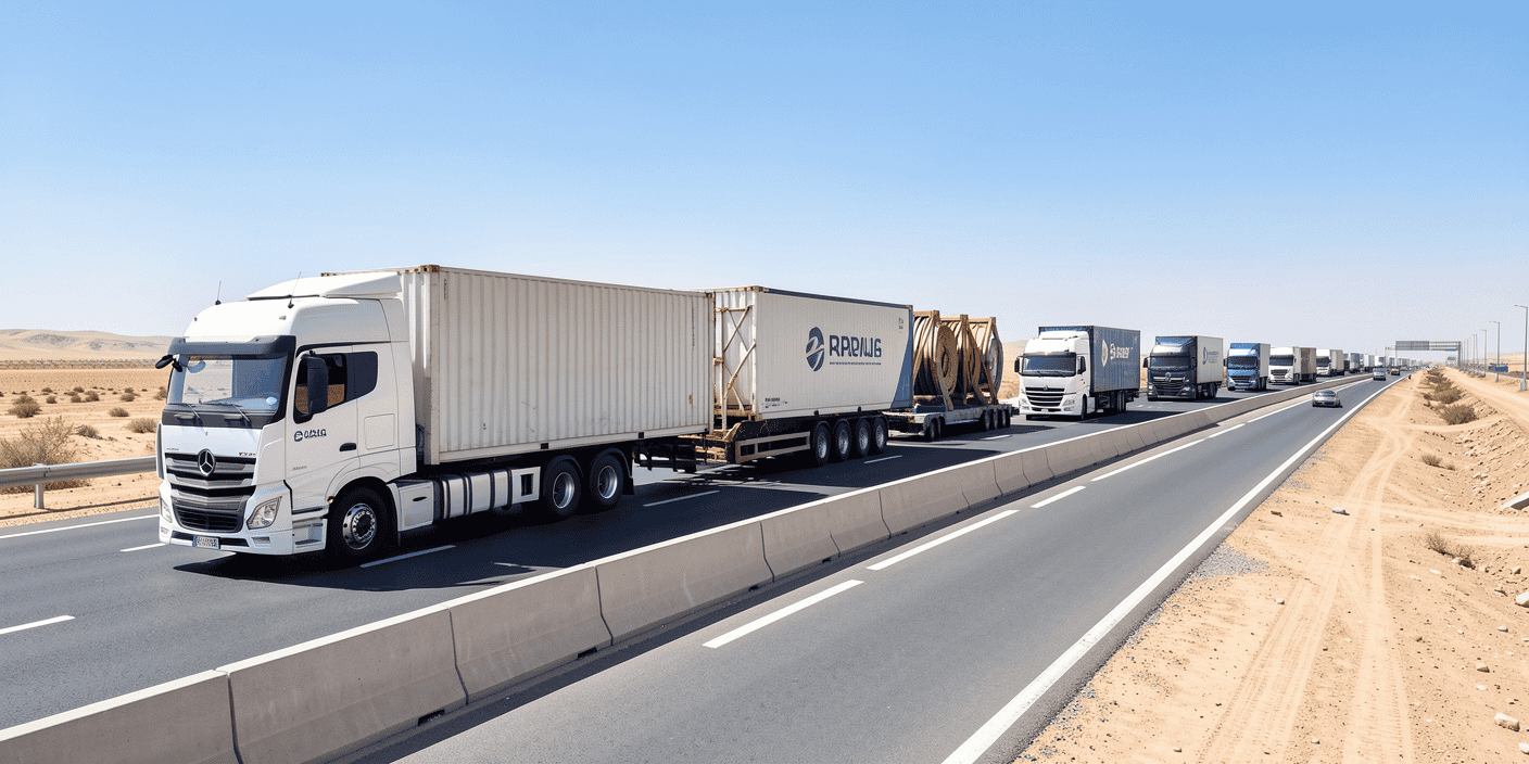 النقل البري للبضائع والمعدات
